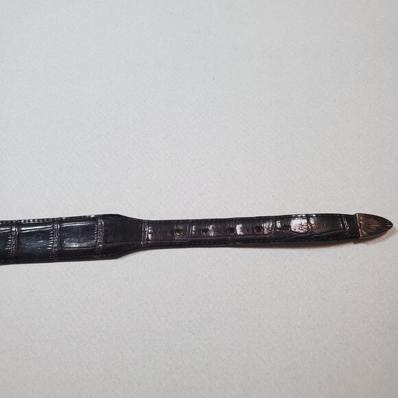 Vintage ONYX by Brighton Women’s Leather Belt Black 32 Western Croc Embossed - Picture 8 of 10